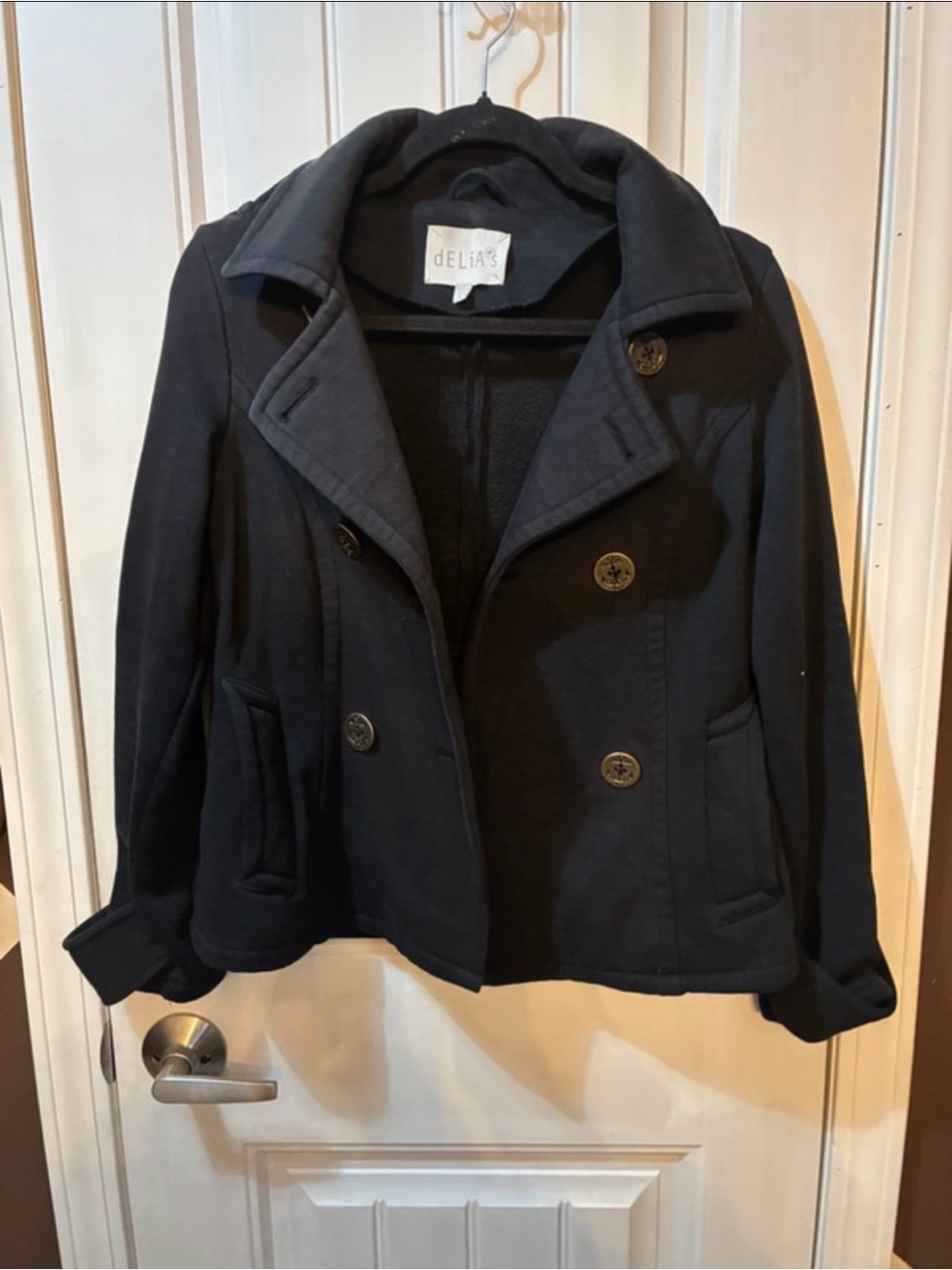 dELiA*s Black Double-Breasted Peacoat